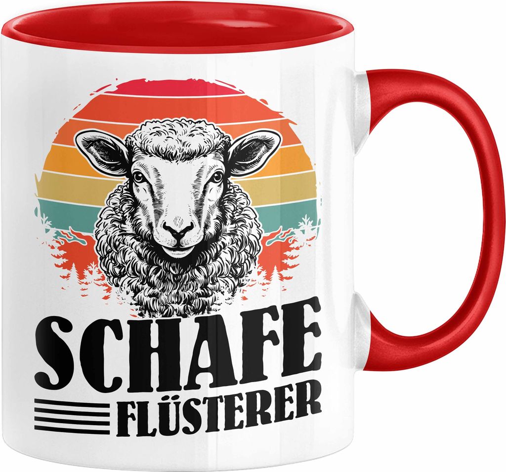Schaf Tasse Geschenk für Schaf-Hirte Schaf Flüsterer Geschenkdiee Kaffee-Becher (Rot)