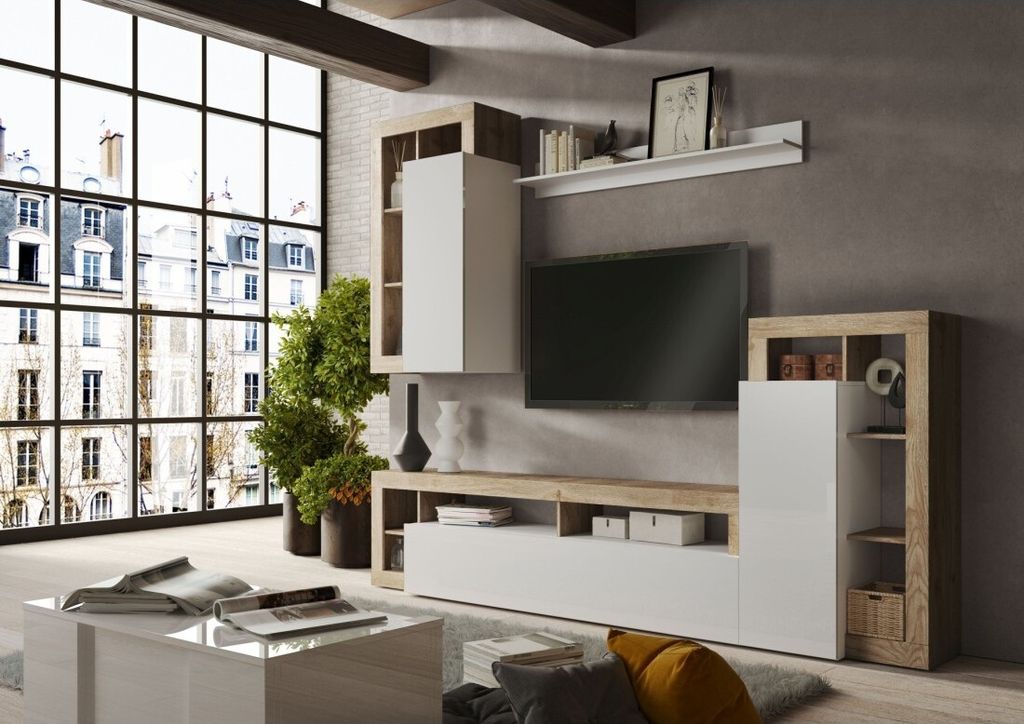 Meublorama MI-HAMBURG-749030K*4C/115KG, 3 Tür(en), Braun, Mitteldichte Faserplatte (MDF), 420 mm, 2800 mm, 2100 mm