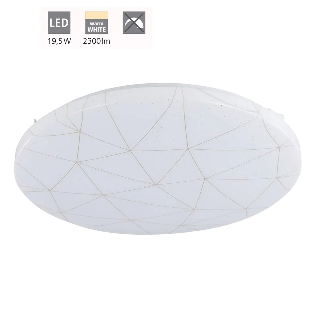 Éclairage Salon Blanc Chaud Plafonnier LED Eglo RENDE 19,5W Ø38cm
