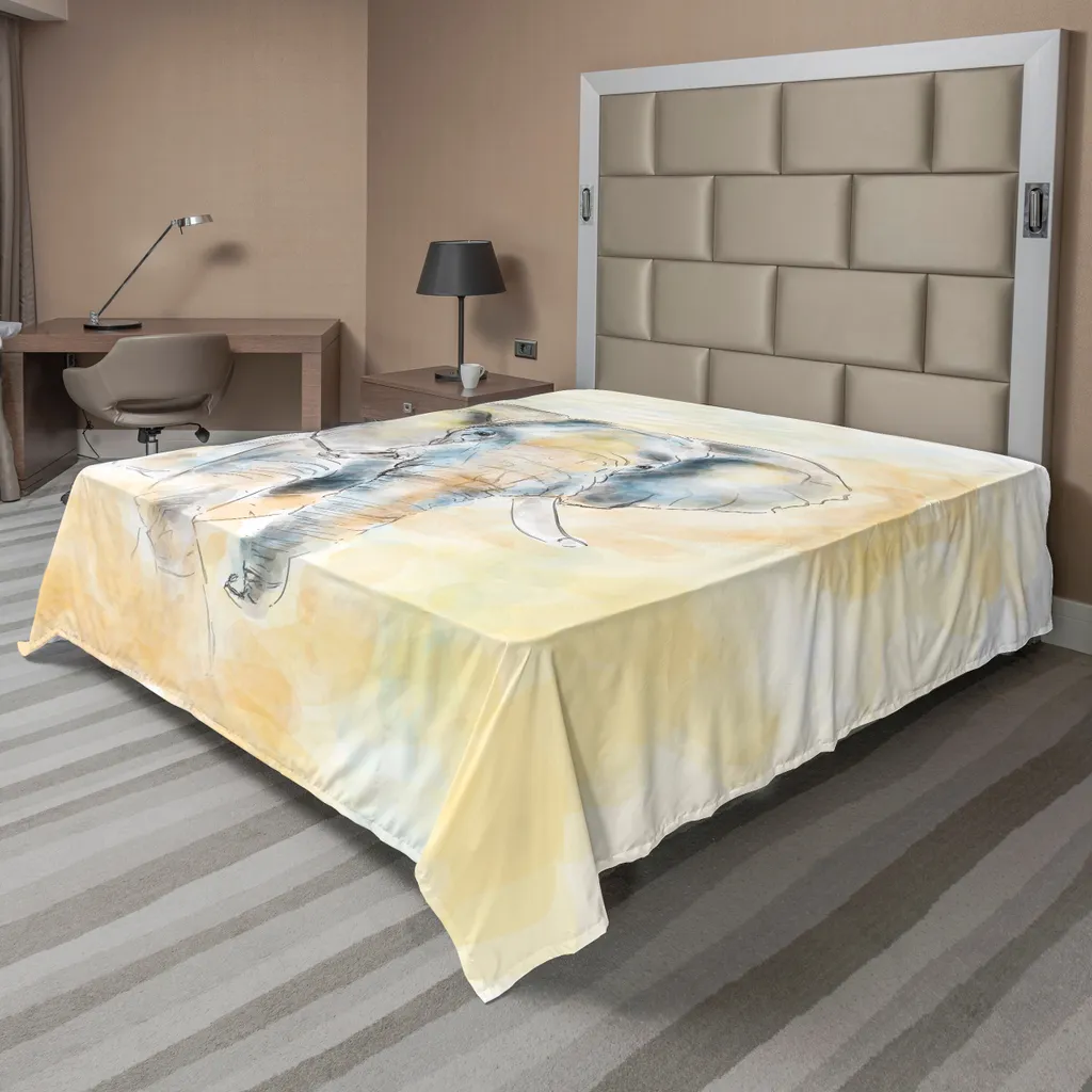 Drap de lit éléphant pour décoration de chambre, grand lit style safari