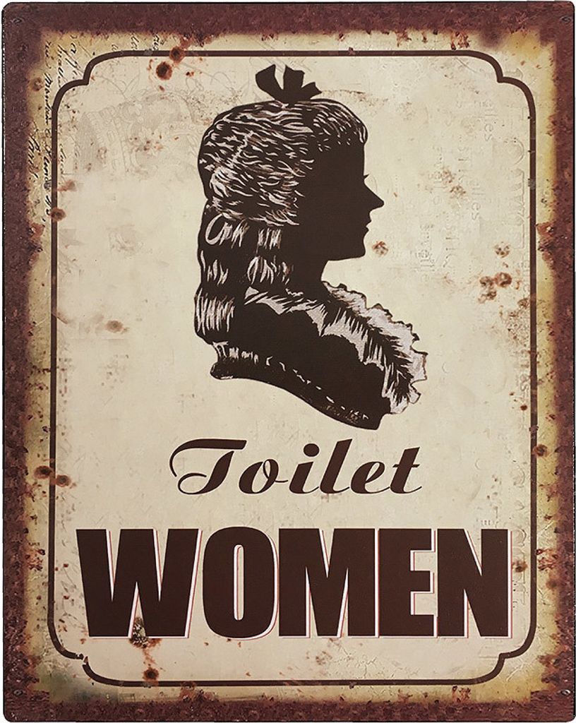 Blechschild WOMEN Toilettenschild Barock Damentoilette Nostalgie 25x20cm