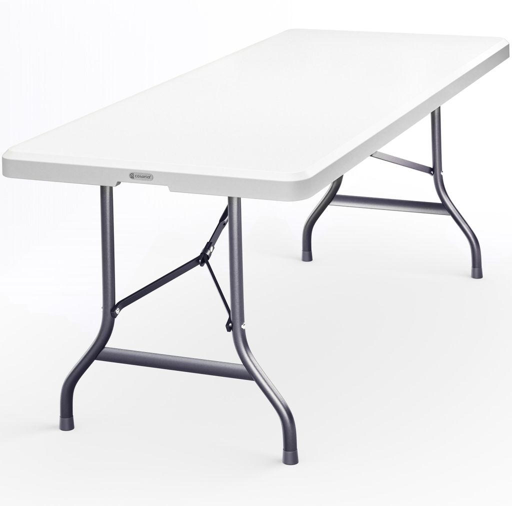 CASARIA Gartentisch Klappbar 220x70 cm für 10 Personen Wetterfest Kunststoff Stabil Tragegriff Garten Klapptisch Partytisch Esstisch Buffettisch...