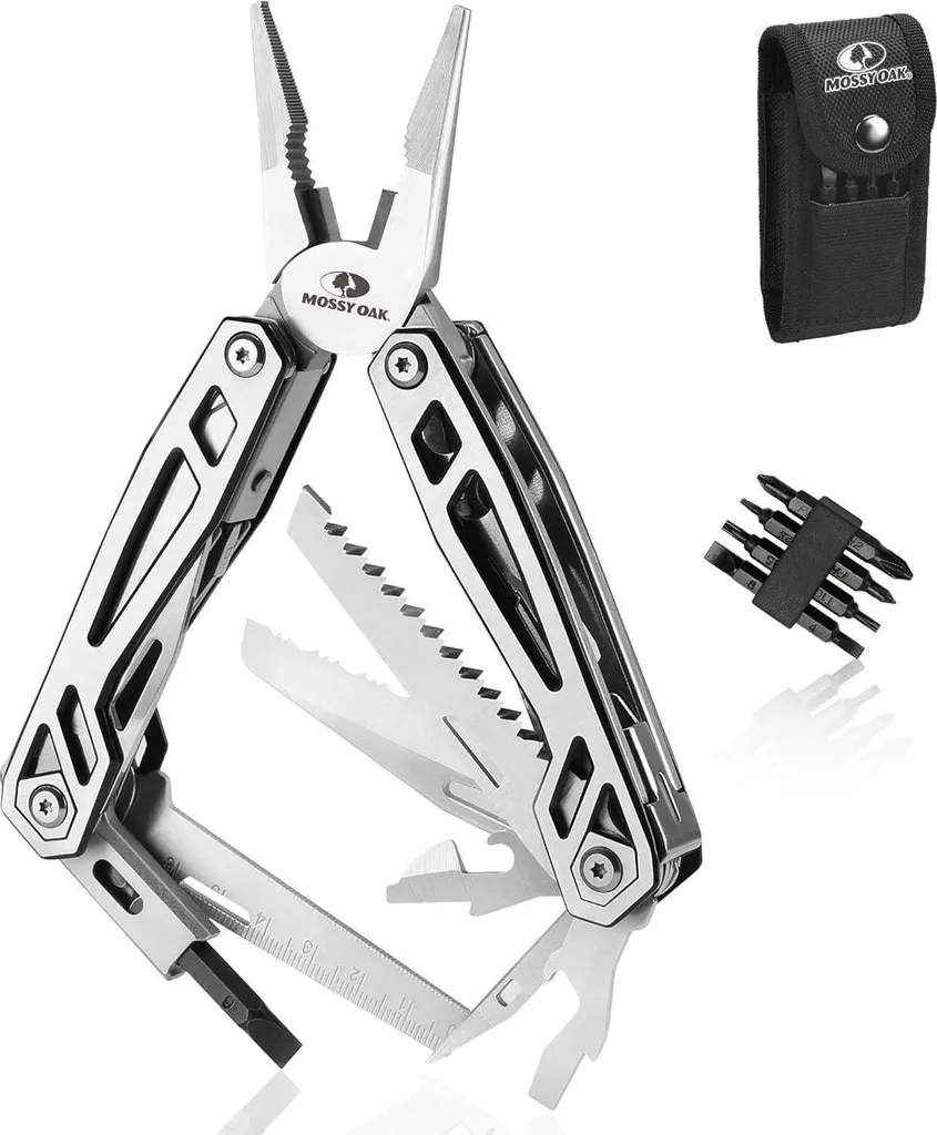 Outil multifonction 12 en 1 avec couteau pliant en acier inoxydable noir