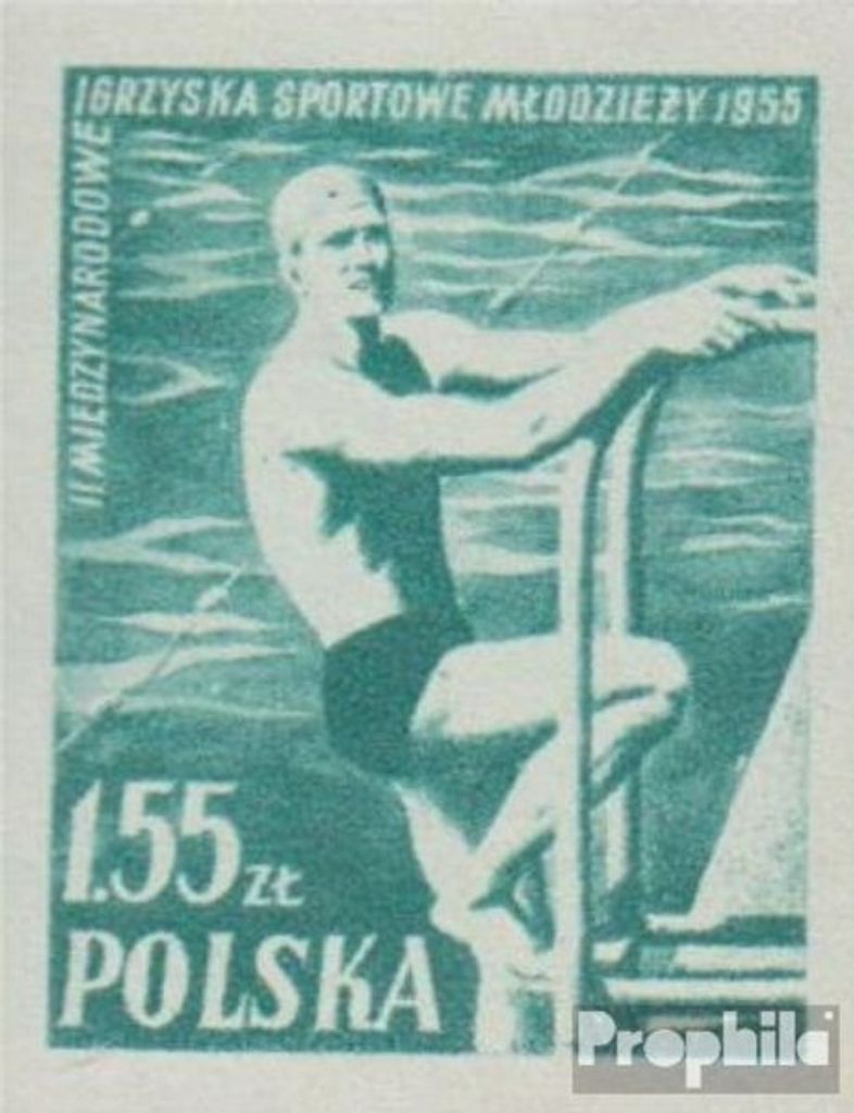 Briefmarken Polen 1955 Mi 939B postfrisch Internat. Jugend-Sportfestspiele