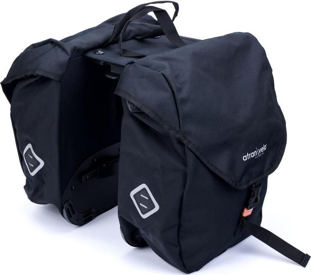 Sacoche De Vélo Haberland – 32 Cm – Noir Imperméable – Polyester – Occasion