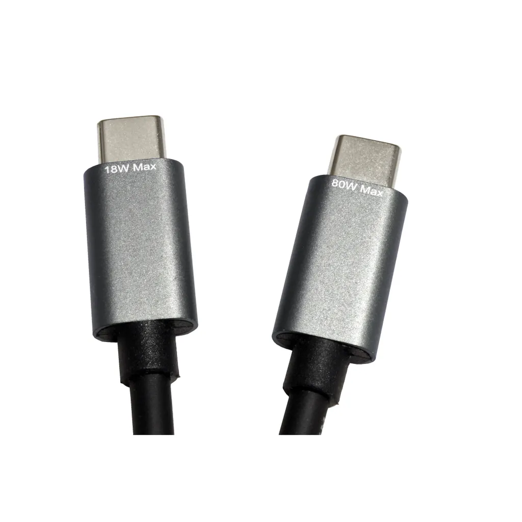 Câble USB-C vers double USB-C 100W ultra robuste ROLINE noir de 1,85m - 5