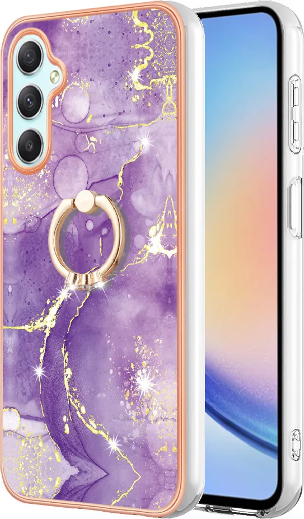 Cover Marmo Samsung Galaxy A25: Custodia TPU con Anello Supporto Premium