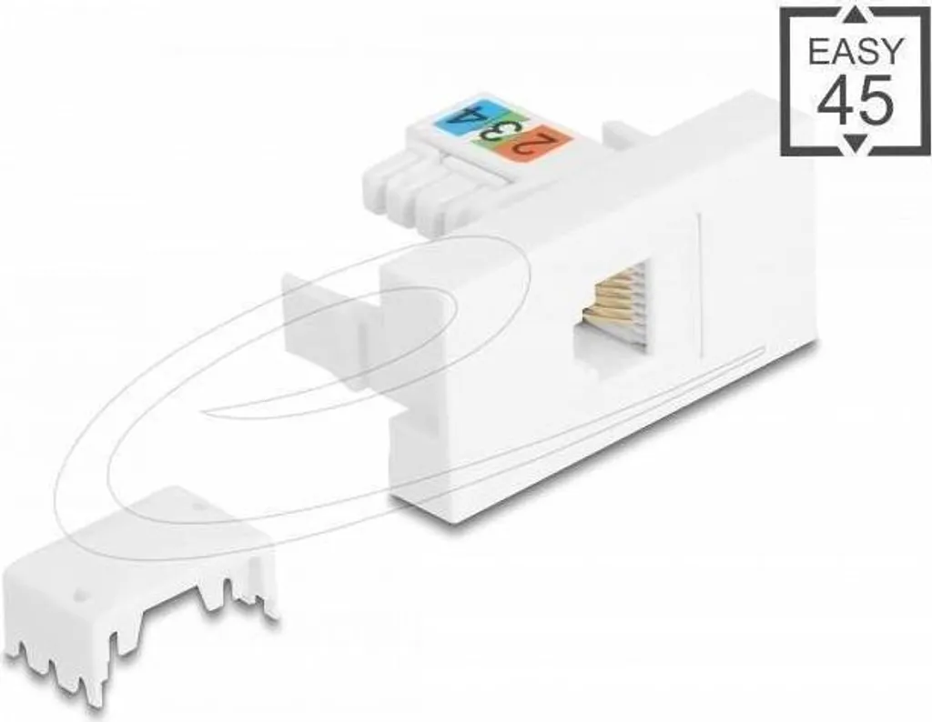 Module RJ12 femelle Easy 45 vers LSA - Finir un câblage réseau UTP Blanc
