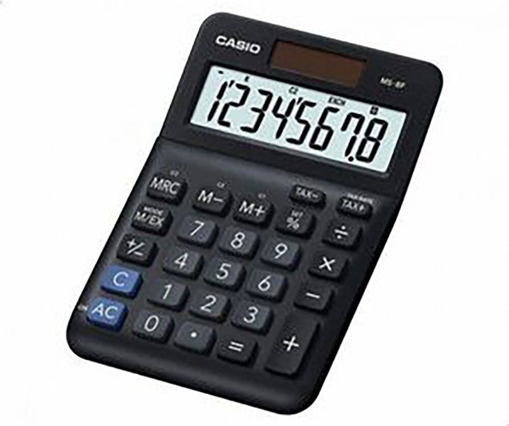 Casio Ms8f Taschenrechner Schwarz Schwarz One Size