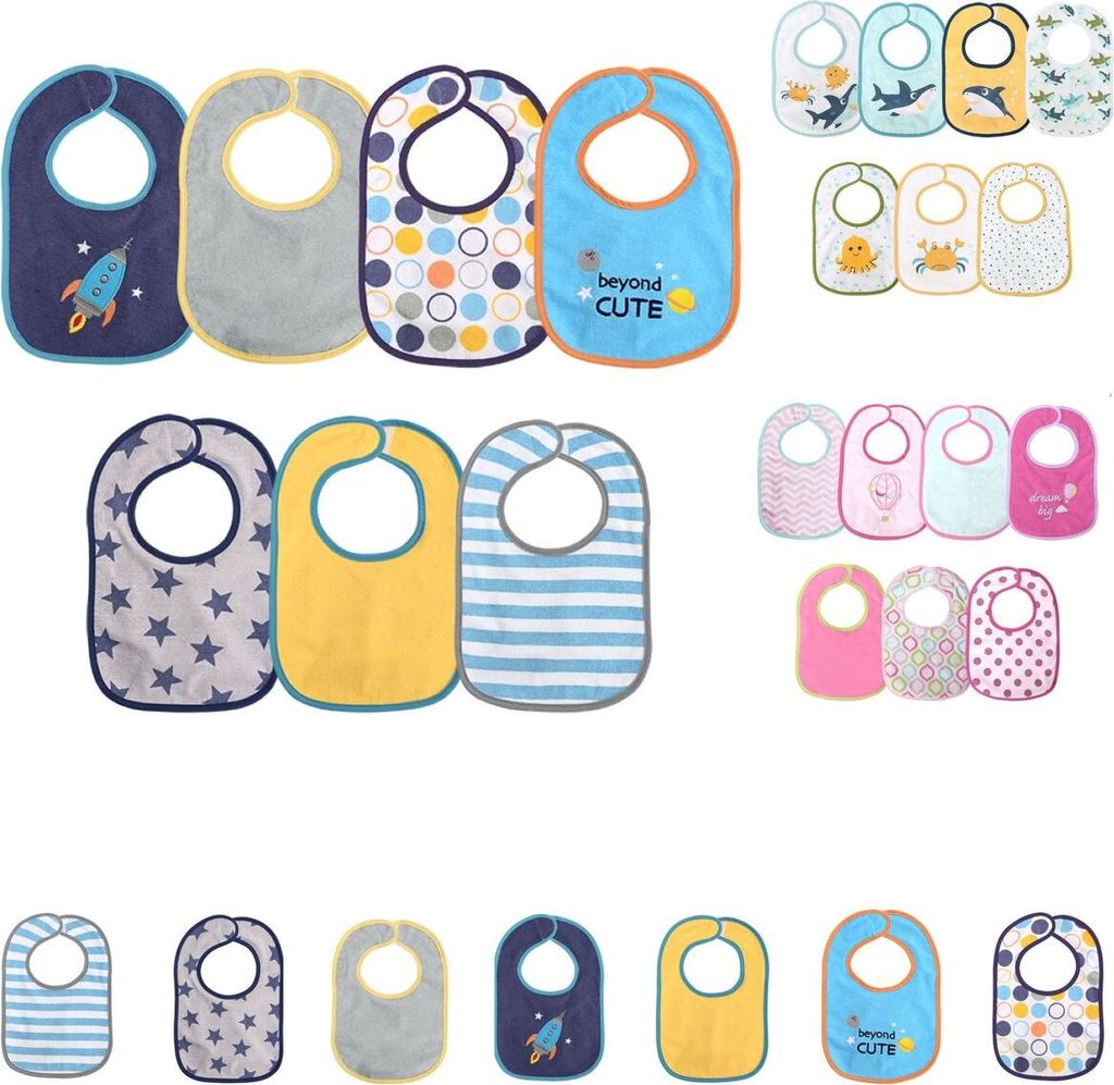 Baby Care bavaglini 7 pezzi autoaderenti, monostrato, Immagine del prodotto 