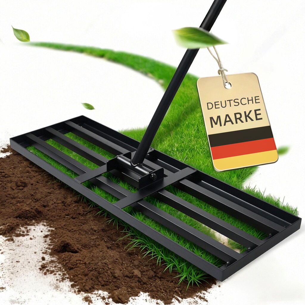 Theo&Cleo Rasenrakel Nivellierrechen mit Metallstiel, Produktbild 