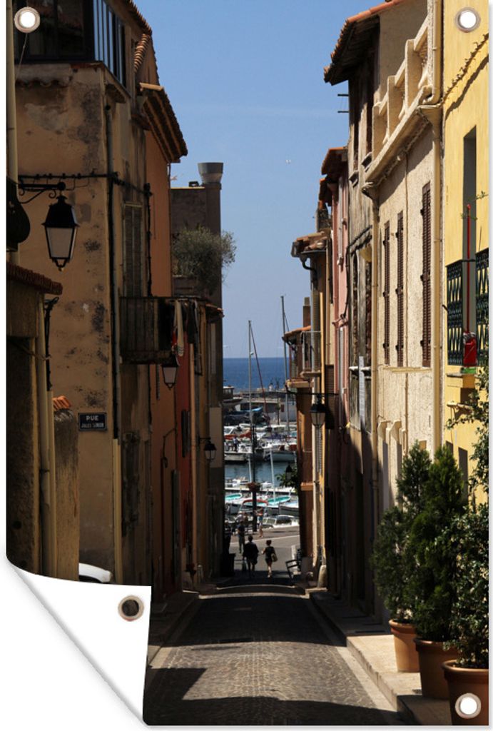 MuchoWow 80x120 cm Outdoor-Poster Gartendeko Sichtschutz Garten Poster für den Garten Enge Straße in Cassis