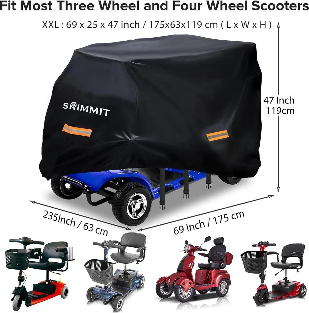 Bâche de protection scooter électrique imperméable 420D taille 2XL noir