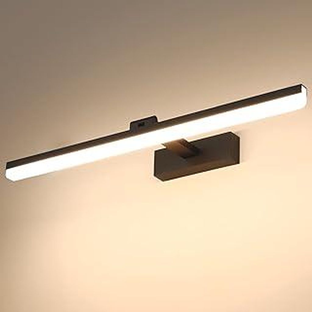 Pasoar LED Spiegellampe Bad 60cm, 18W IP44 Spiegelleuchte Bad, Badezimmer Lampe Wand Aluminium Badlampe Badleuchte Wand, Natürliches Weiß 4000K, ...