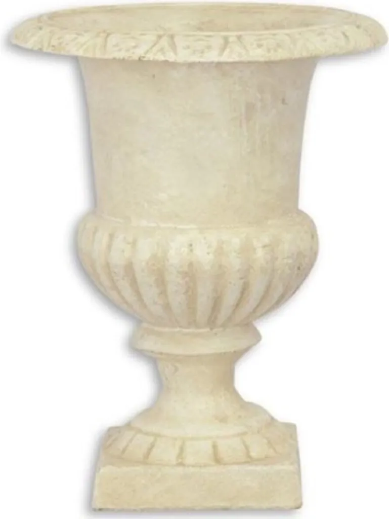 Vase de Décoration Baroque pour Fleurs et Jardin - Fonte Crème Ø 17 cm