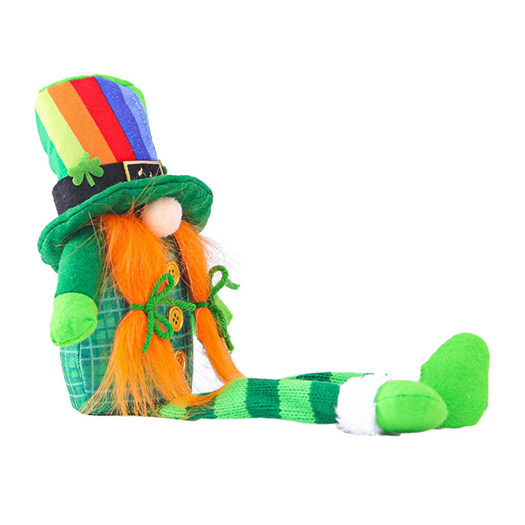 Puppe gesichtsloser langes Bein alter Mann dekoratives Ornament Flanell gefülltes Spielzeug für irisches Festival-Mehrfarbig