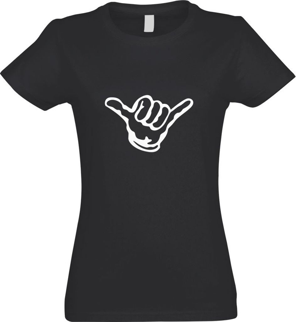 Kiwistar - T-Shirt tailliert - Damen - Graphit - Hang Loose - Alles locker - Shaka - mit Motiv Bedruckt - Funshirt Design - Sport - Freizeit - Dame...