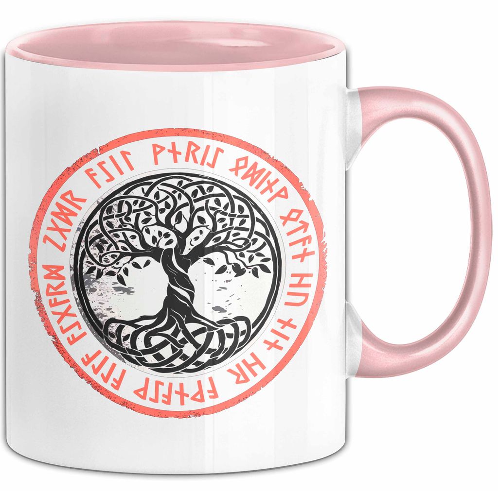 Keltischer Baum des Lebens Tasse Geschenk Geschenkidee (Rosa)