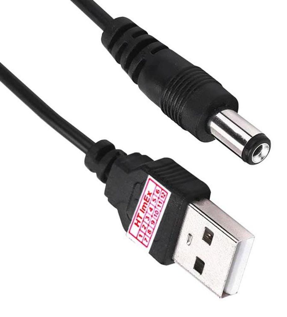 80cm Stromkabel USB Kabel auf DC Hohlstecker Stecker Ladekabel 5,5 mm x 2,1 mm