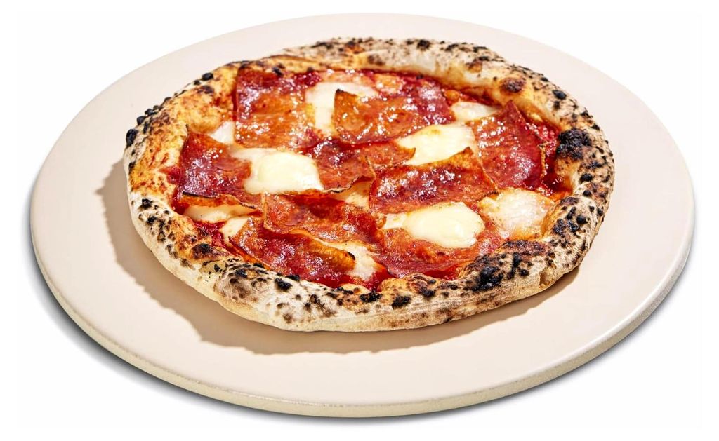 32,0 cm x 1,0 cm Pizzastein aus Cordierit & Keramik, runder Pizzastein für Backofen und Grill, lebensmittelechter Backstein für Pizza und Brot, Z...