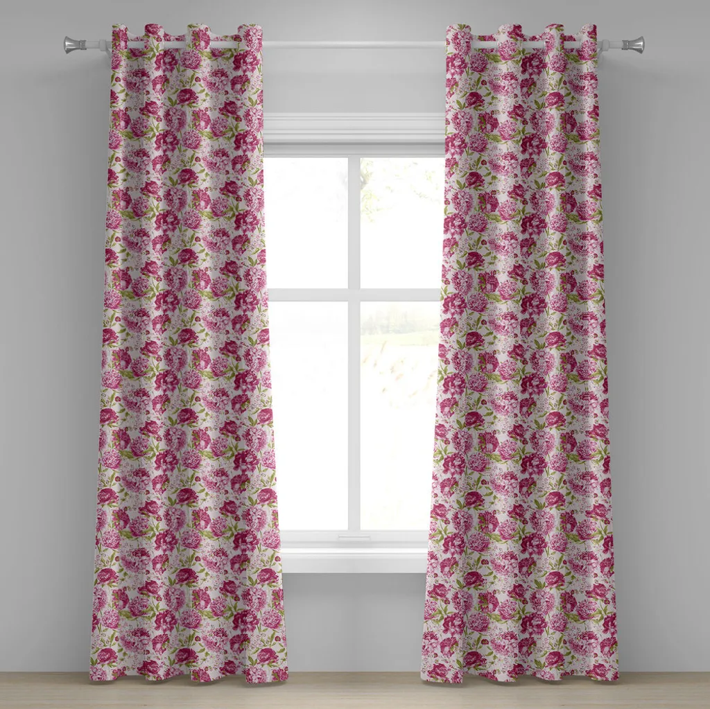 Rideaux de salon fleurs vintage rose 280x175 cm - Décoration nature