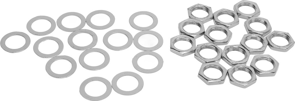 Muttern-Unterlegscheiben-Set Instrumentenbuchsen-Anschlussbefestigungen für E-Gitarre, Bass, M9 Innengewinde, Silber