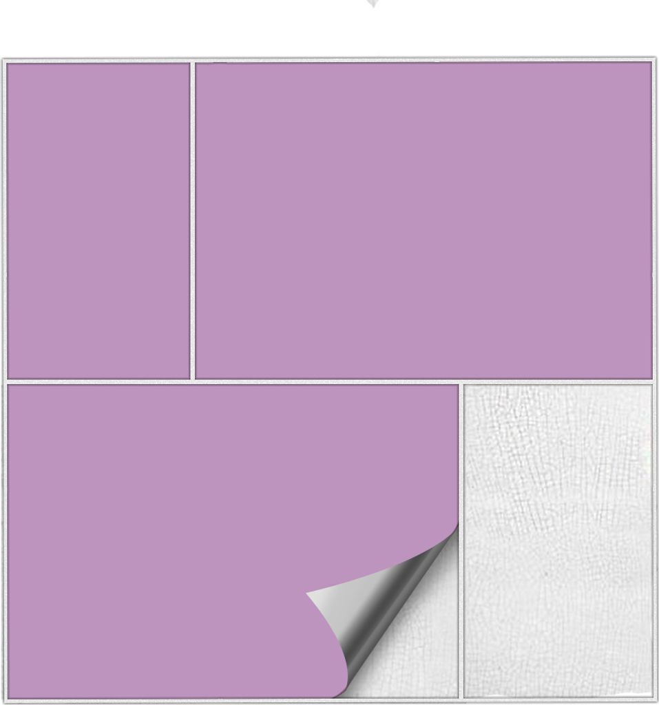 Kiwistar Fliesenaufkleber Flieder Seidenmatt - 14 x 19 cm - 50 Stück - Klebefliesen Fliesenmuster Stickerfliesen Wandfliesen überkleben