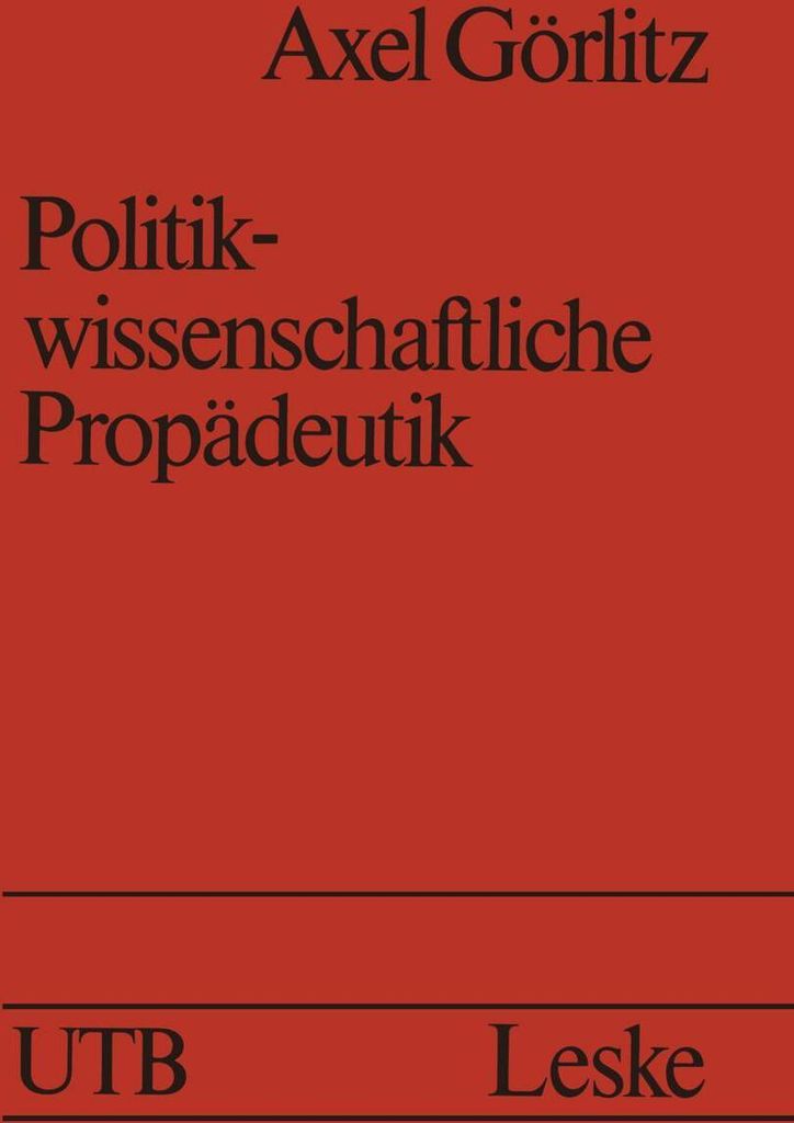 Politikwissenschaftliche Propädeutik