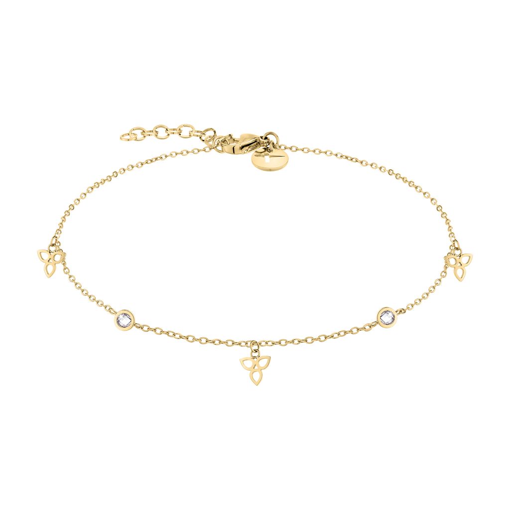 Fashion gold-plated leg bracelet with zircons TJ-0014-A-27