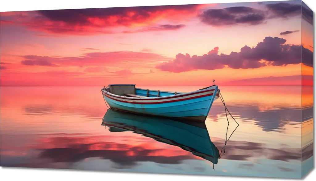 Dettagli Quadro 70x40 Calma prima della pesca | Tela Professionale