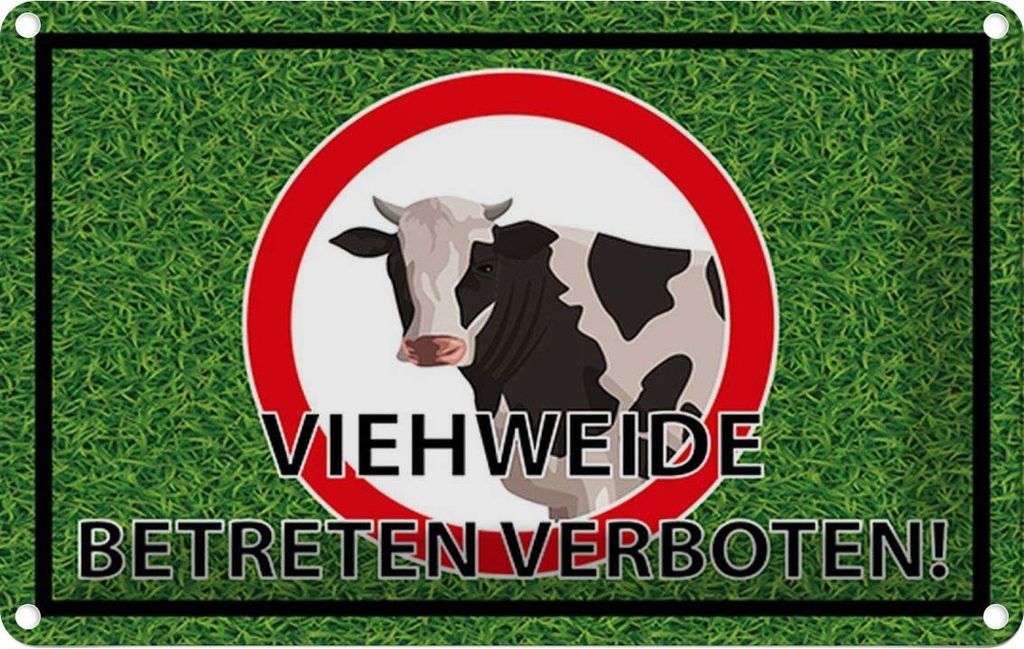 vianmo Blechschild 20x30 cm Viehweide Betreten verboten Warnschild Hinweisschild Sicherheit Vorsicht