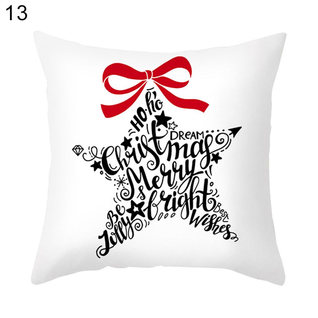 Hirsch Weihnachtsbaumdruck Wurf Kissen Hülle Cover Auto Home Office Weihnachtsdekoration-13#