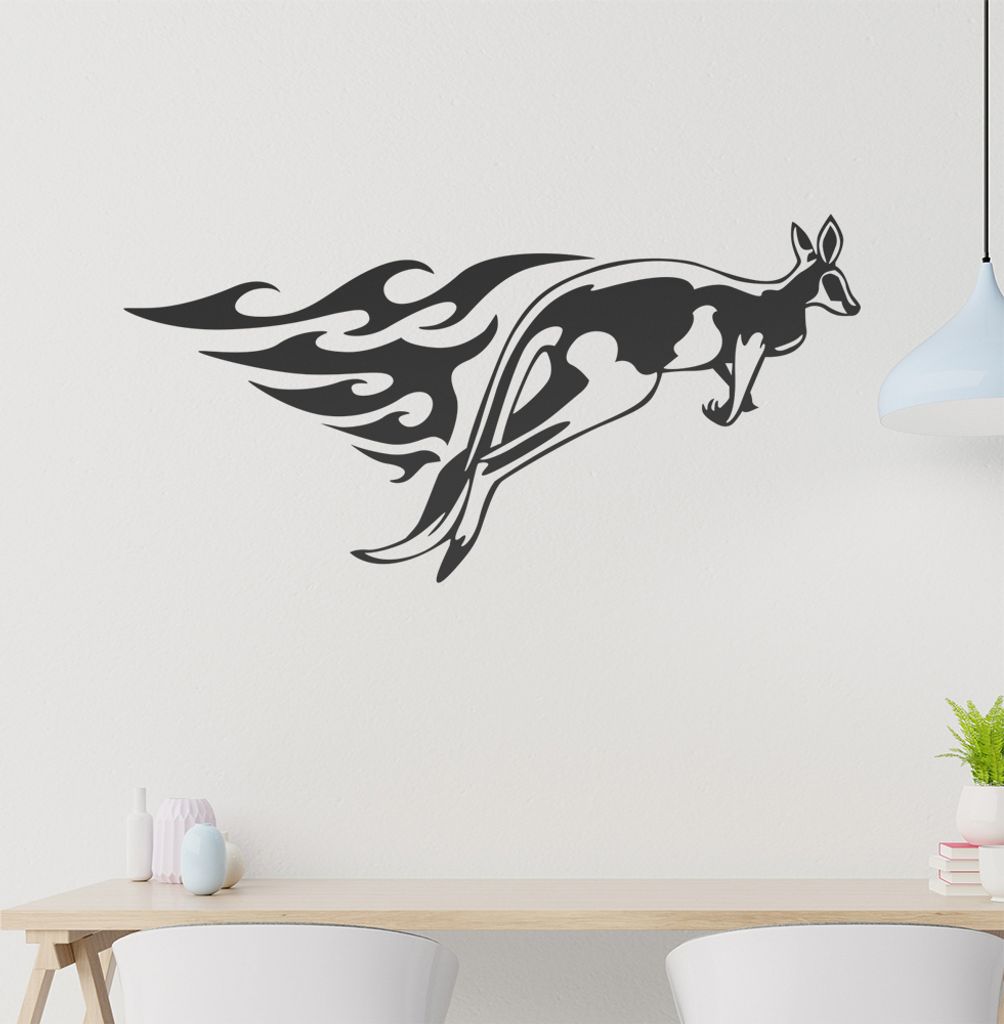 Tribal Känguru Wandtattoo in 6 Größen - Wandaufkleber Wall Sticker - Dekoration, Küche, Wohnzimmer, Schlafzimmer, Badezimmer