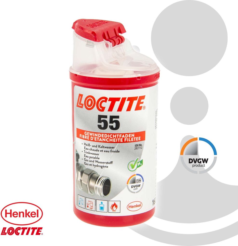 Loctite 55, Gewindedichtfaden 160 m - für Heizung, Produktbild 