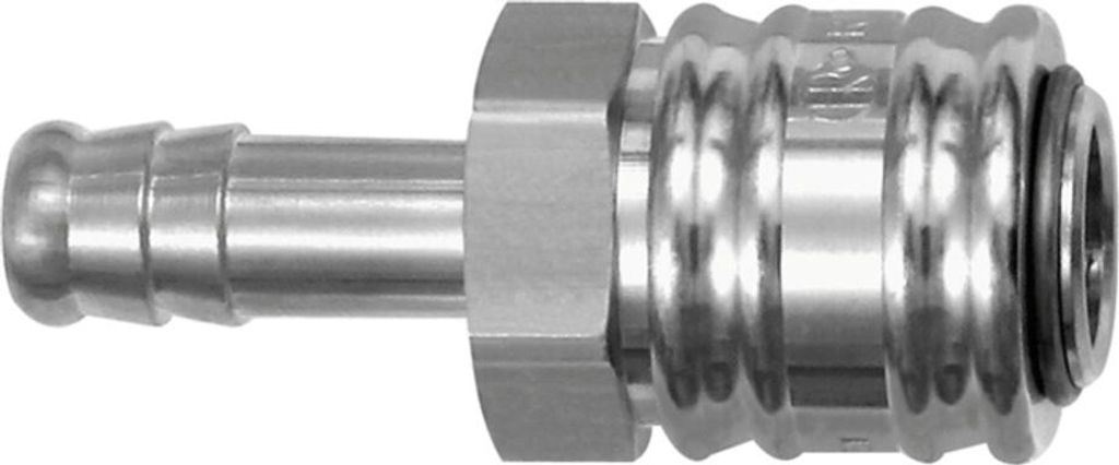 Riegler Schnellverschlusskupplung NW 7,2, Messing vernickelt, Tülle LW 6