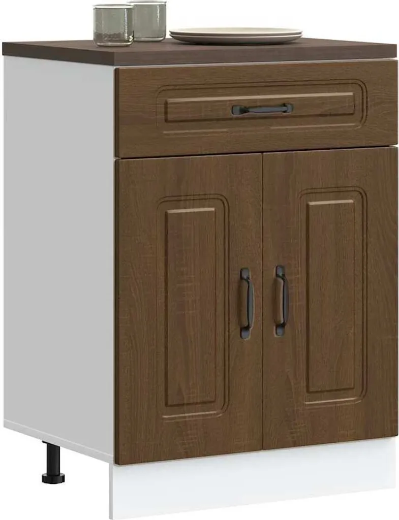 Mobile Cucina Kalmar Marrone Rovere 80cm - Armadietto Basso DE8944766