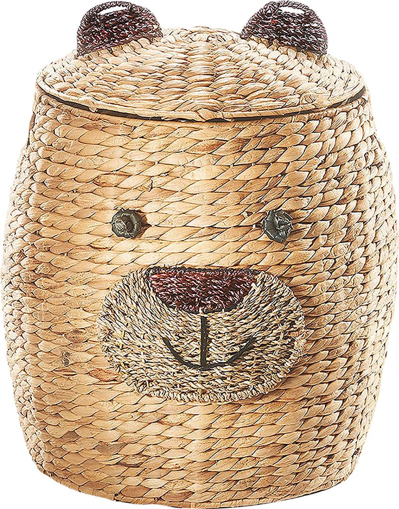 Kobolo Wäschekorb BÄR 40x50 cm Wasserhyazinthe - Spielzeugkiste Sortierer Wäschesack Laundry bin basket Wäschebehälter Wäschetonne Kinderzimm...