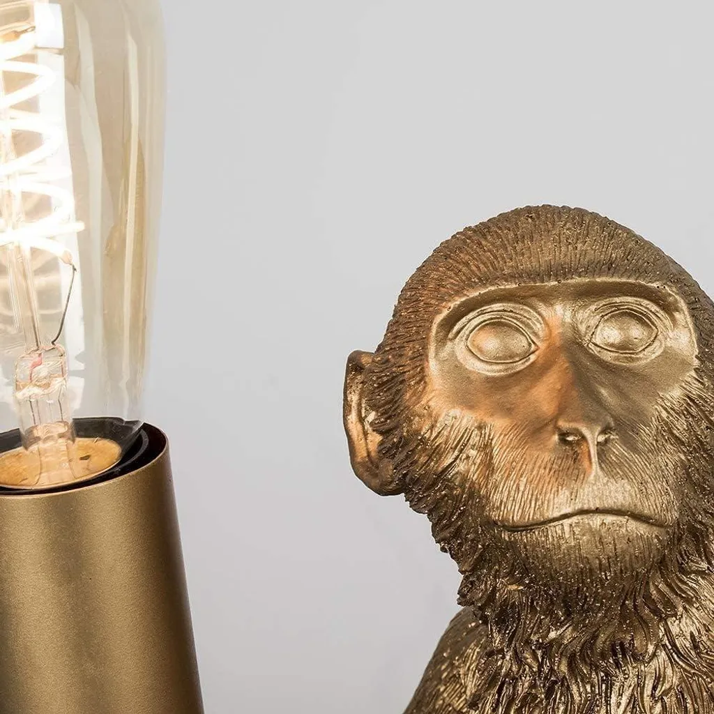 Éclairage d'ambiance singe doré pour décoration intérieure type loft