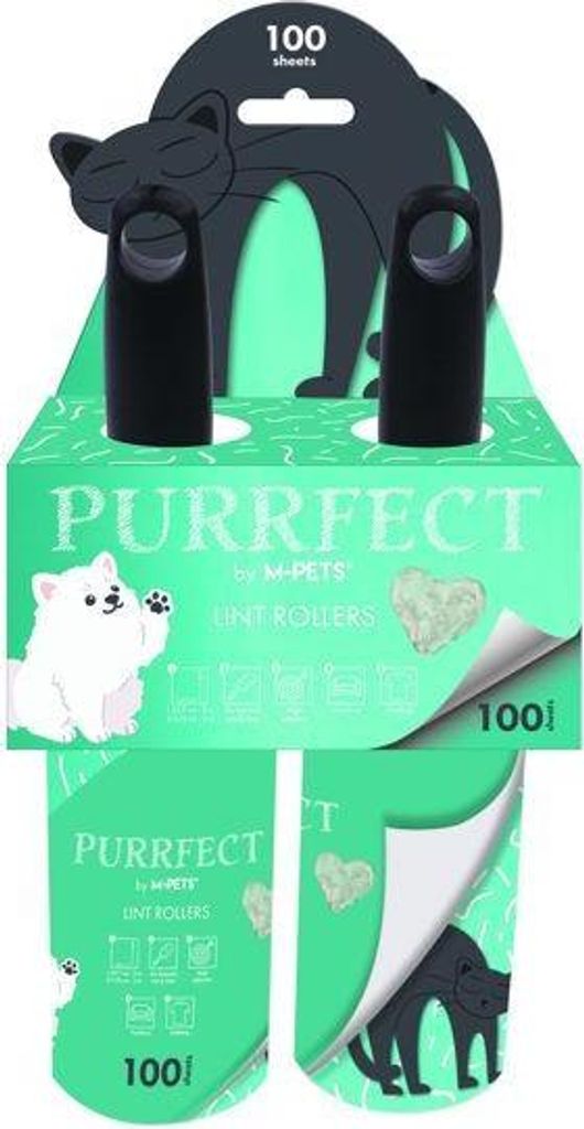 Fusselrolle M PETS PURRFECT, 60 Blatt, 23,7 x 5,75 cm, Grün