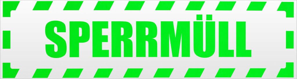 Kiwistar Sperrmüll gestreift Magnetschild Schild magnetisch - 20cm Neongrün - Magnetfolie für Auto PKW Kfz