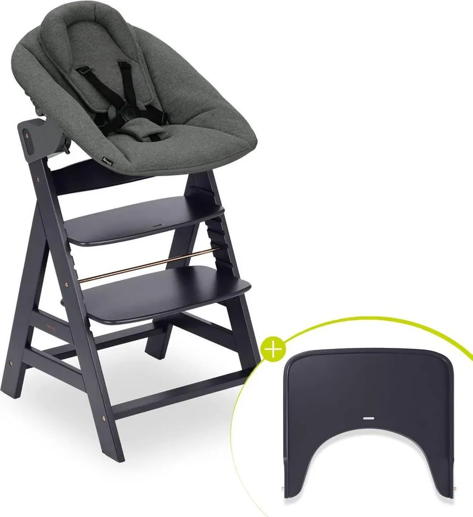 Chaise haute de table dès la naissance Hauck Alpha Plus Set Dark Grey