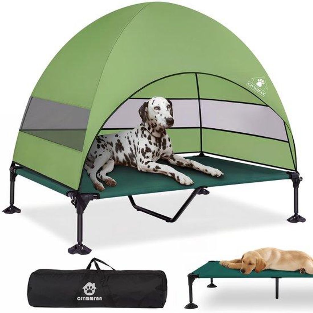 Erhöhtes Hundebett mit Dach, wasserdicht, für Garten, Strand, Camping