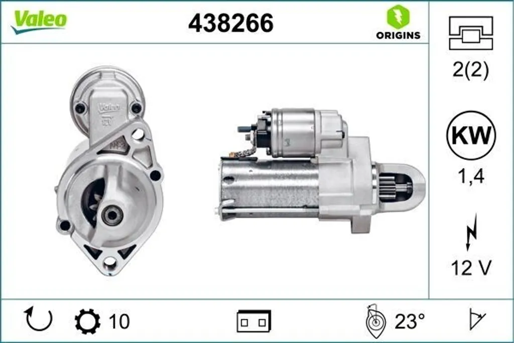 Démarreur Valeo 438266 OE 2769062500 pour Mercedes Classe C et E