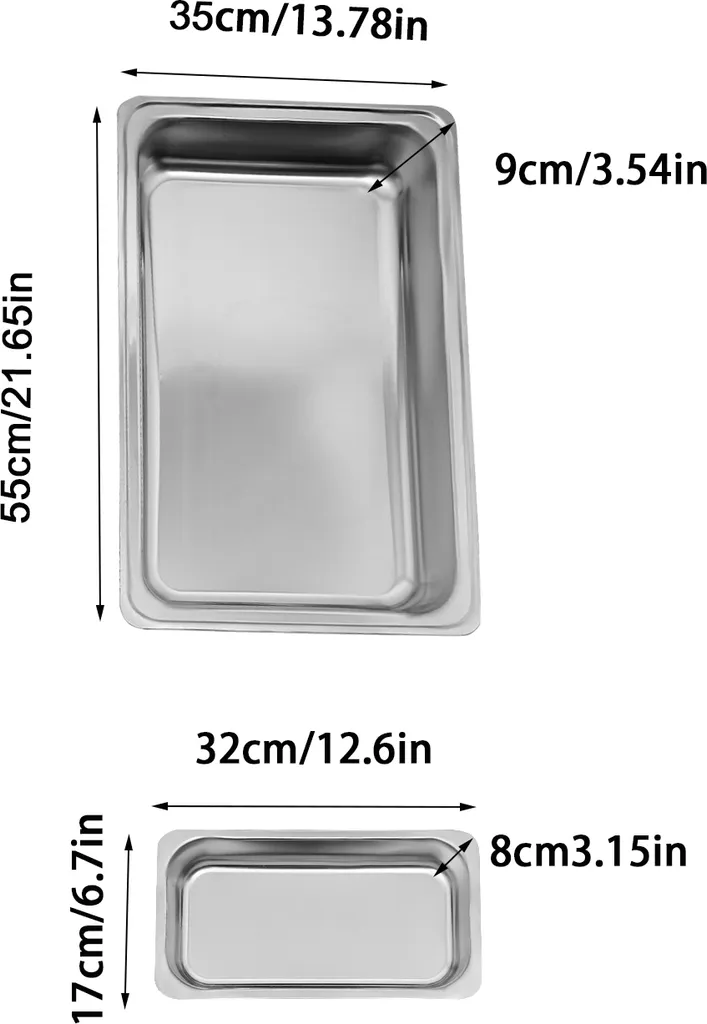 Chafing Dish Rectangulaire 9L Argenté - Réchaud de Buffet 3 Récipients - 2