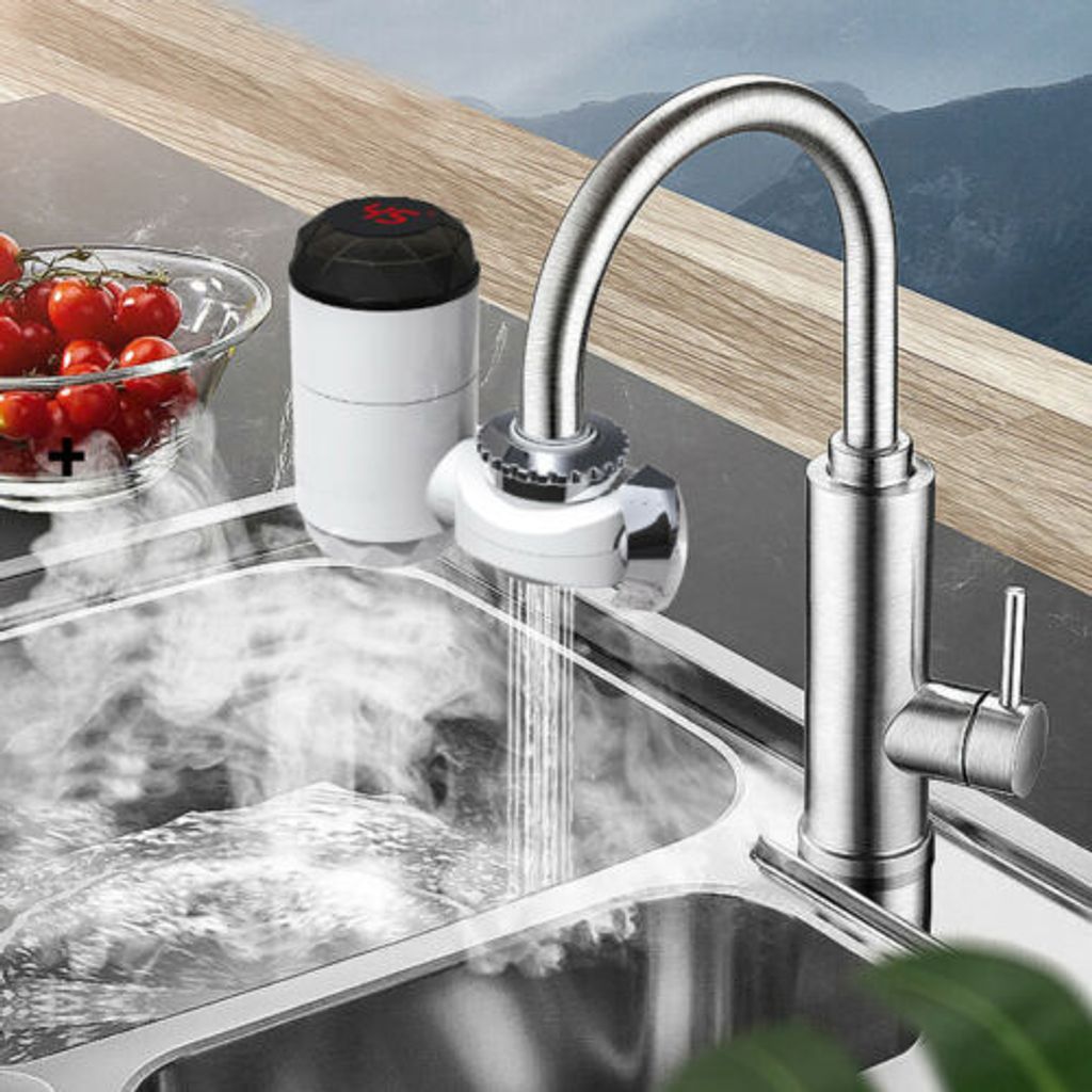 Elektrisch Durchlauferhitzer Wasserhahn Küche Waschtisch Warm Armatur 3000W 220V 