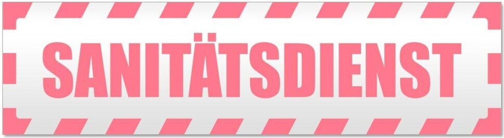 Kiwistar - Autoaufkleber - Hellrosa - 45 x 12 cm - Sanitätsdienst gestreift - Hinweis Aufkleber Sticker für Auto, Kfz, Fahrrad, PKW, LKW