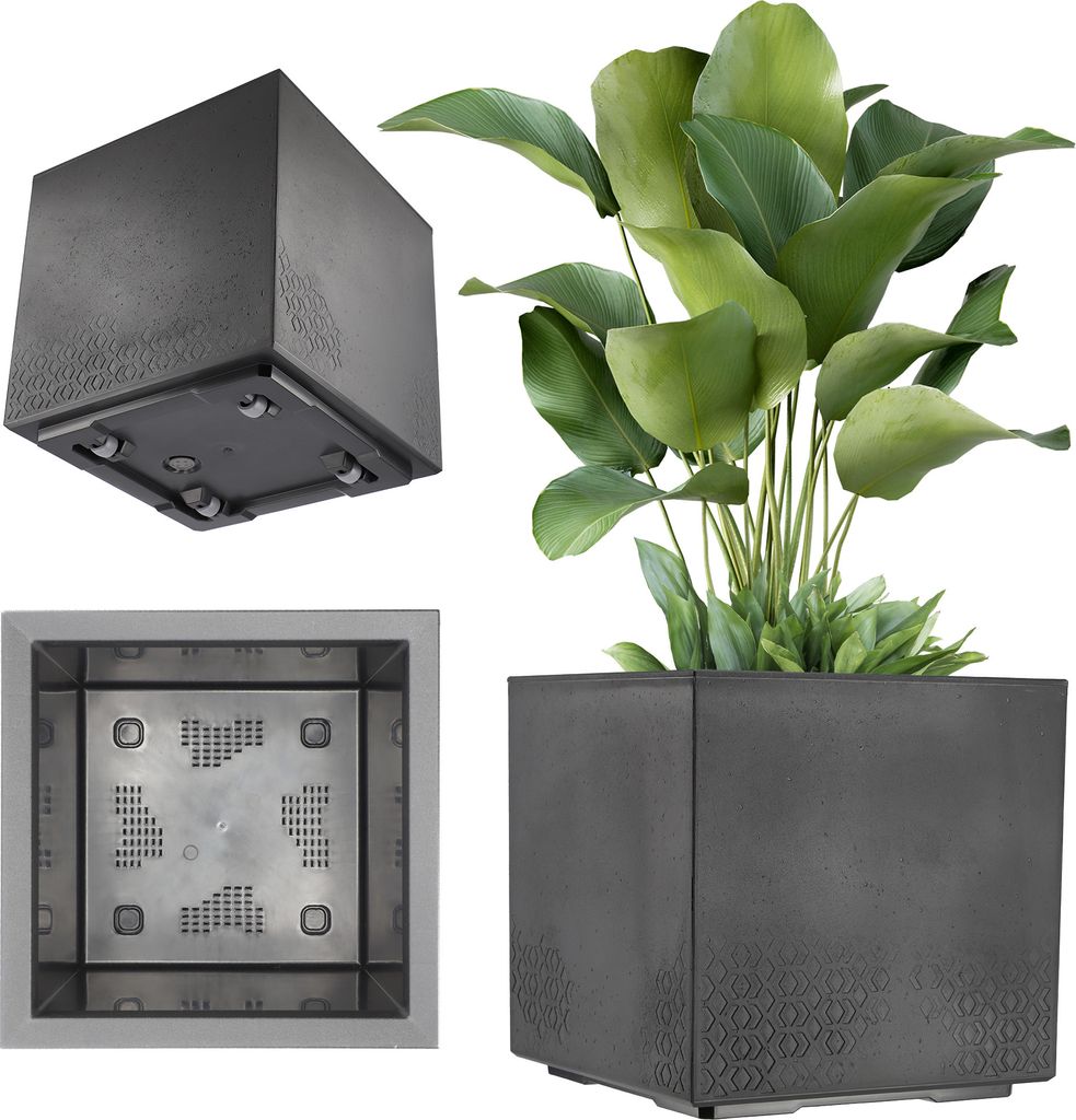 KADAX Blumentopf, Blumenkasten hoch 40cm Garten auf Rädern Eco