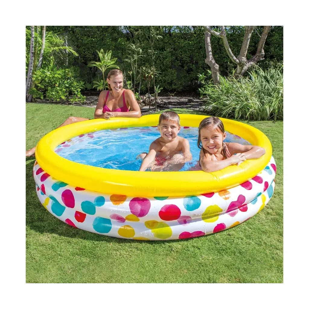Pataugeoire 3 anneaux robuste Intex Rainbow Ombre multicolore - 18