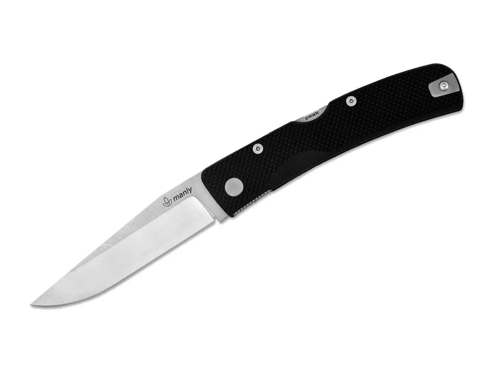 Manly Peak D2 Noir avec manche G10 : couteau de survie à verrouillage sûr