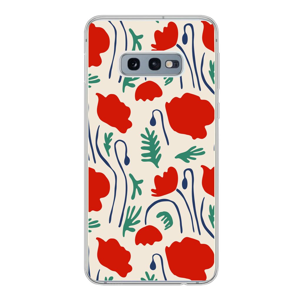MuchoWow Handyhülle Schutzhülle Hülle für Samsung Galaxy S10e Blumen - Rose - Muster Silikon Softcase Handy Hülle - Handy